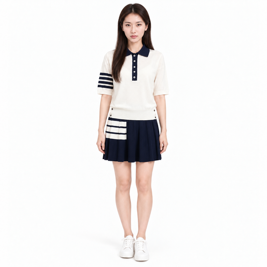 Thom Browne Women's Short-Sleeved Polo Shirt