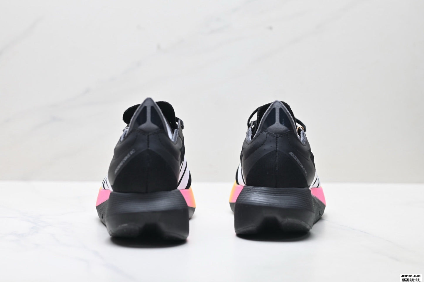Adidas K81801550 Unisex Running Shoes #4 - Black/Pink/Yellow #1 - image 8