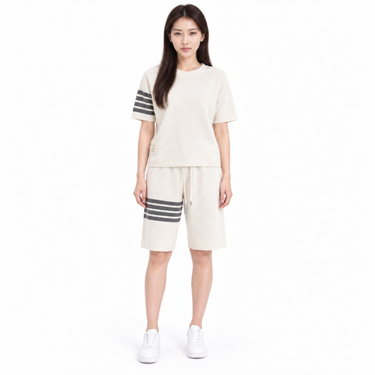 Thom Browne Women's Short-Sleeved Knitted Track Suit