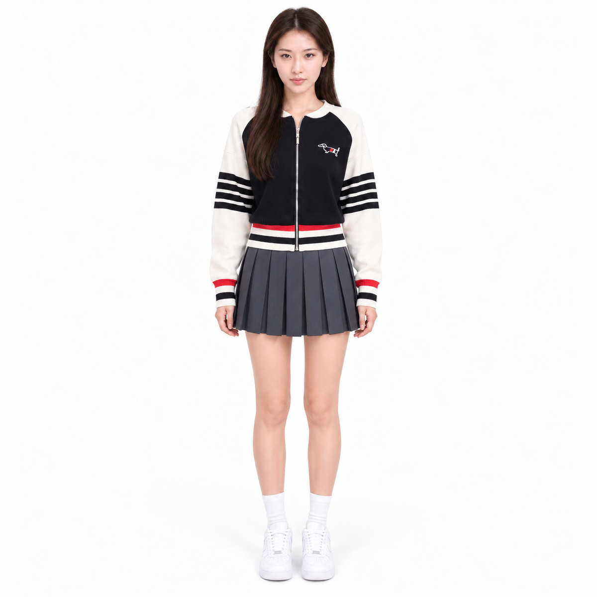 Thom Browne Women's Baseball Sweatshirt Jacket