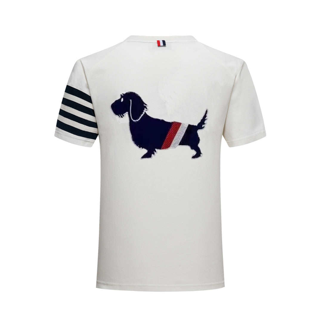トム・ブラウン 子犬刺繍 Tシャツ