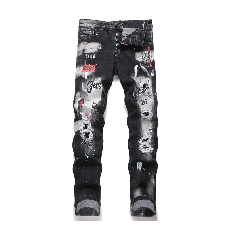 dsquared2 2026 Spring/Summer Men's Wide-Leg Distressed Denim Jeans