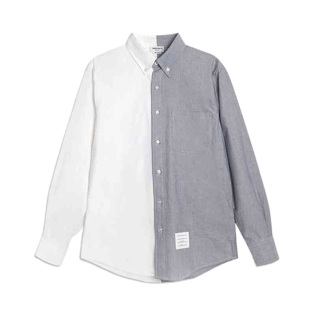 トムブラウン 青のストライプシャツ