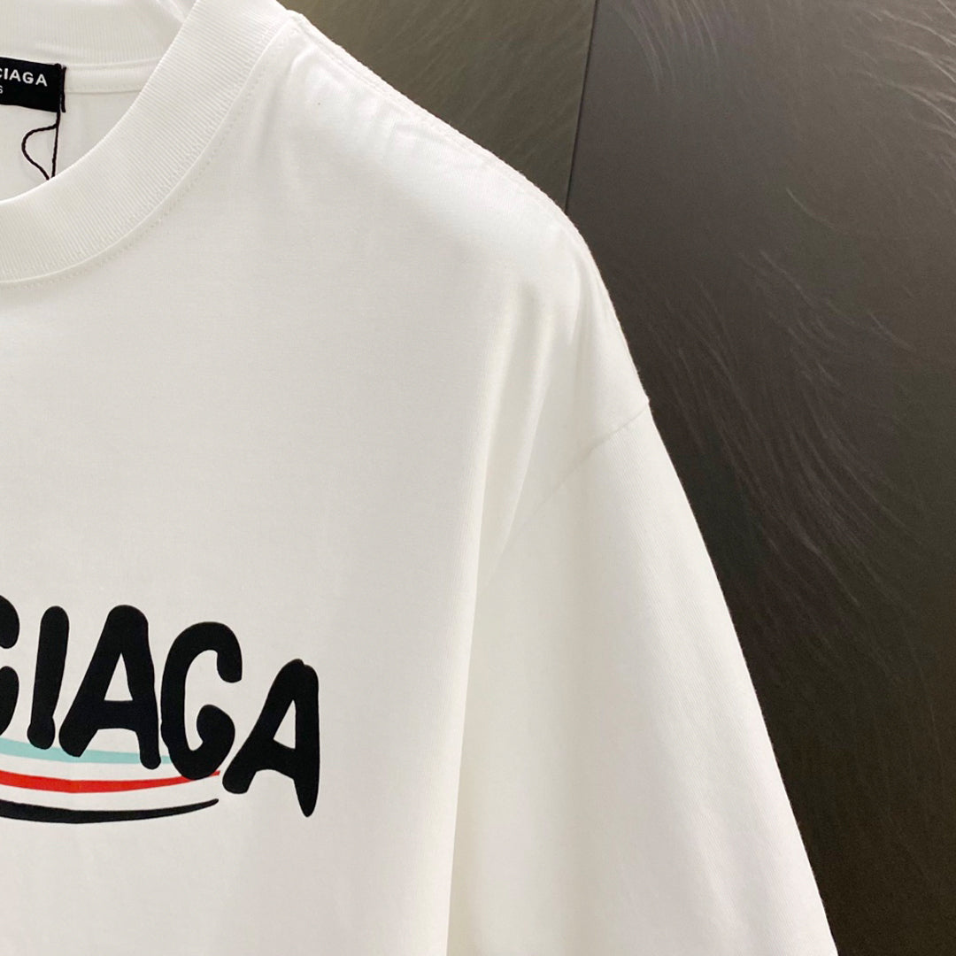 Balenciaga 2025SS Men's Classic Cotton T-Shirt | Black & White
