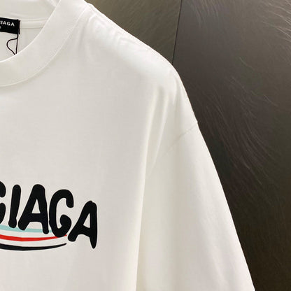Balenciaga 2025SS Men's Classic Cotton T-Shirt | Black & White