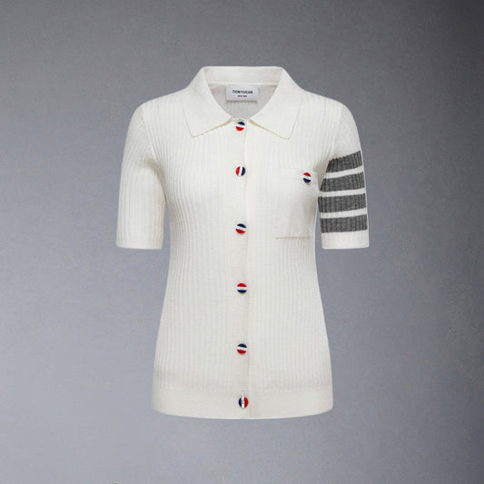 MR.TOM  Women Color buckle POLO shirt