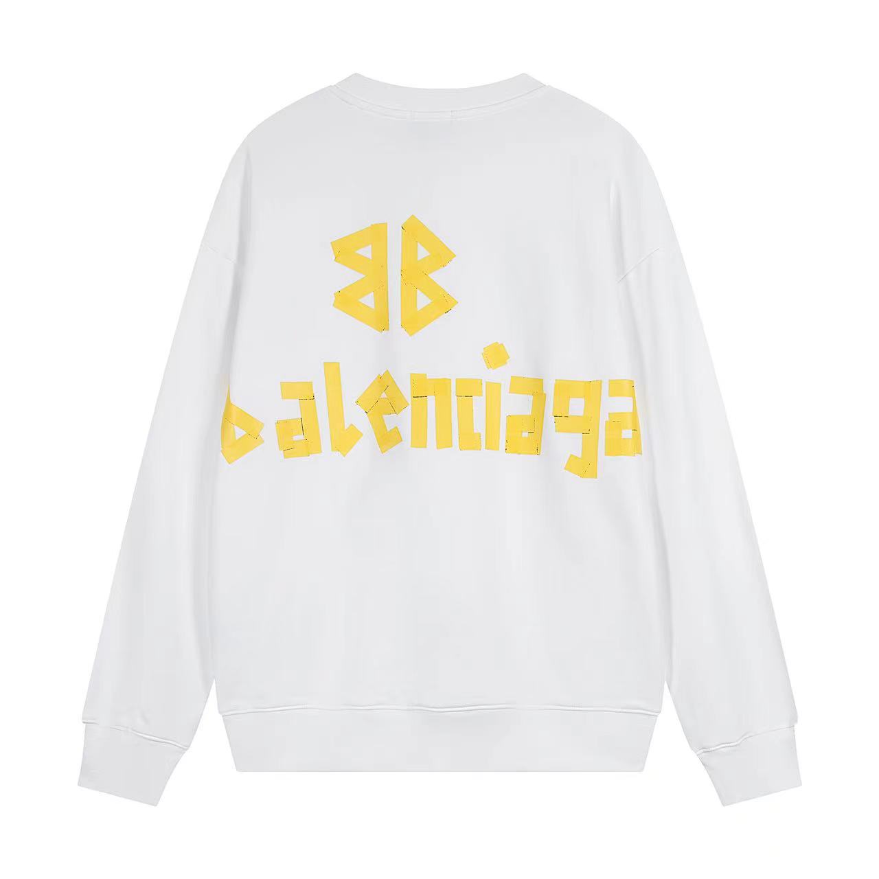 2025SS Men's Crew Neck Hoodie | 100% Cotton | White & Black