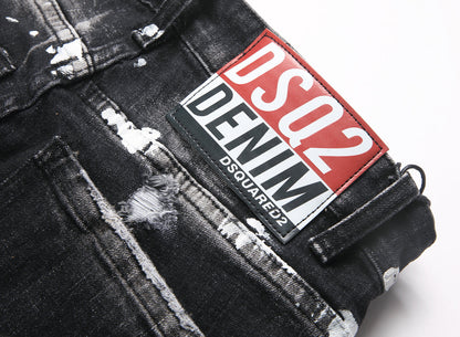 dsquared2 2026 Spring/Summer Men's Wide-Leg Distressed Denim Jeans