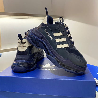 Balenciaga Couple's Leather Sneakers – Grosgrain Buckle Detail