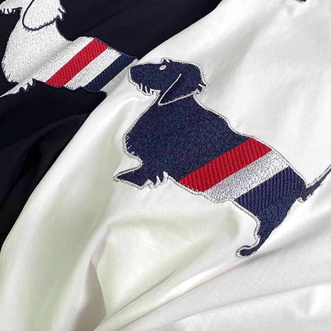 トム・ブラウン 子犬刺繍 Tシャツ