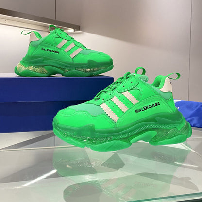 Balenciaga Couple's Leather Sneakers – Grosgrain Buckle Detail