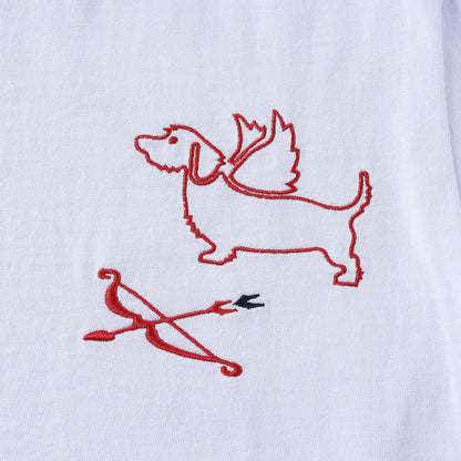 トム ブラウン 子犬の刺繍 Tシャツ