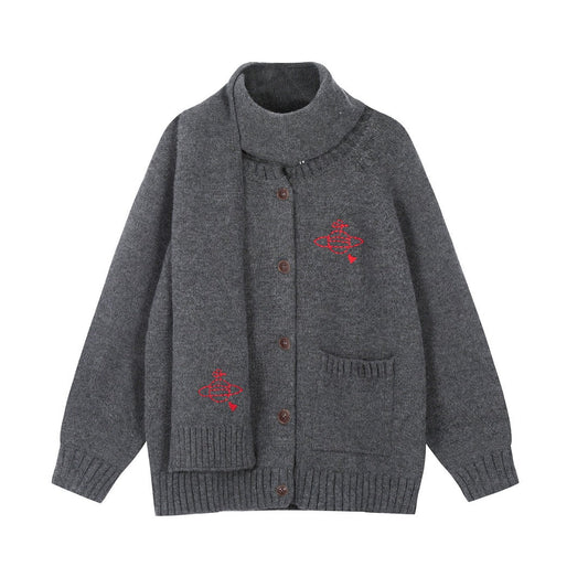 Vivienne Westwood Scarf-Collar Cotton Sweater
