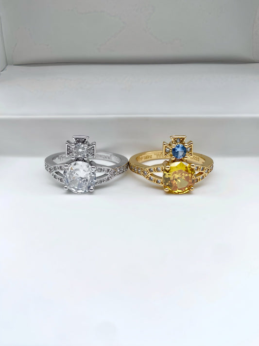 Rhinestone Planet Ring
