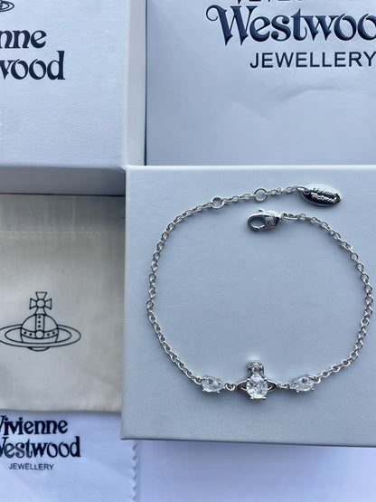Vivienne Westwood シンプルラインストーンブレスレット