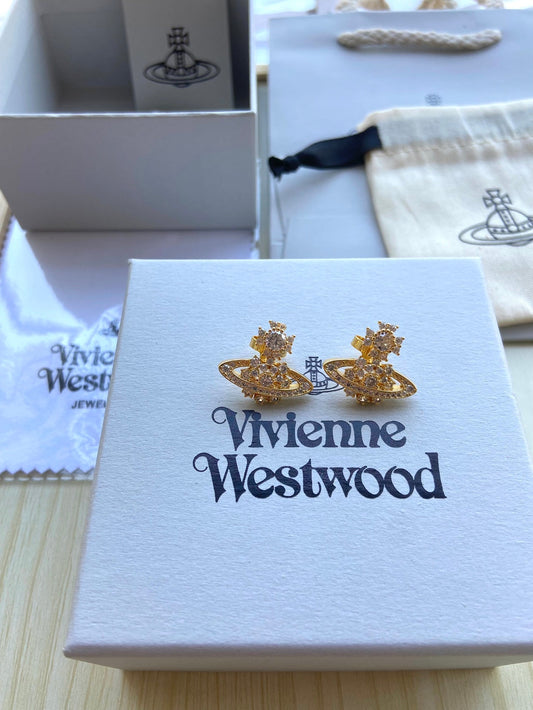 Full-Rhinestone Stud Earrings