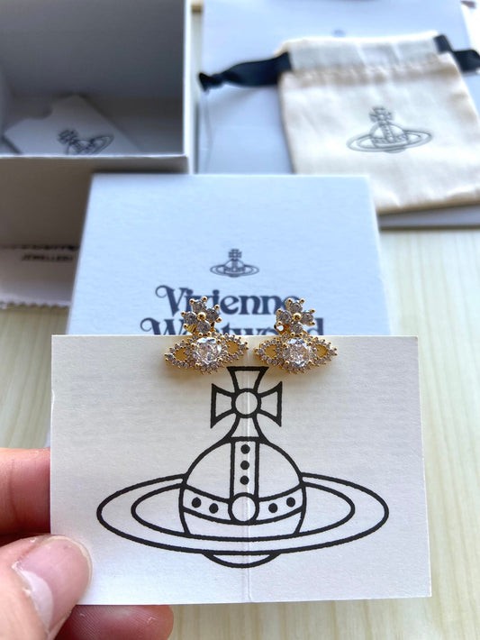 Full-Rhinestone Stud Earrings