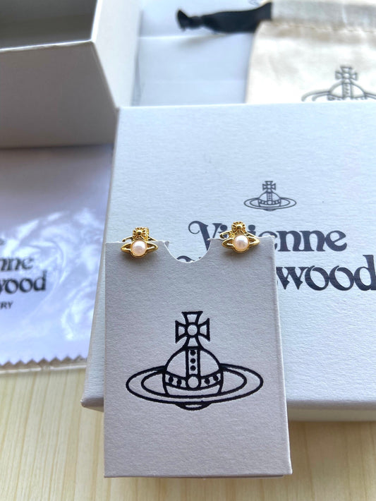 "Pearl Planet" Stud Earrings