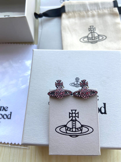 Vivienne Westwood フルラインストーン プラネット スタッドピアス