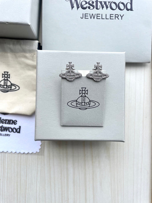 Saturn Stud Earrings (Full Rhinestone)