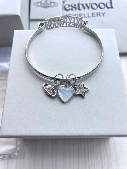 Vivienne Westwood Shell & Heart イニシャルブレスレット